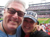 With daughter Keely at the Brewers Playoff